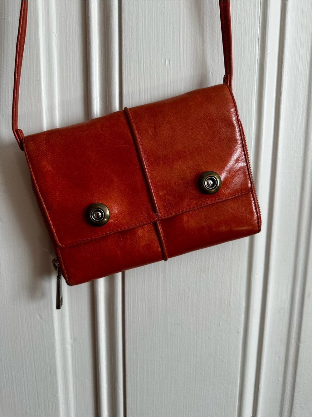 [HOBO] Leather Crossbody in Rich Rust